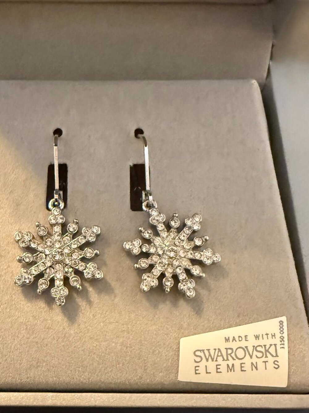 Crystal Snowflake Drop Earrings — Made With Swarovski Elements